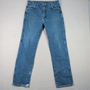Wrangler Jeans Men's 34x34 Blue Denim Straight Leg Classic Casual Pants